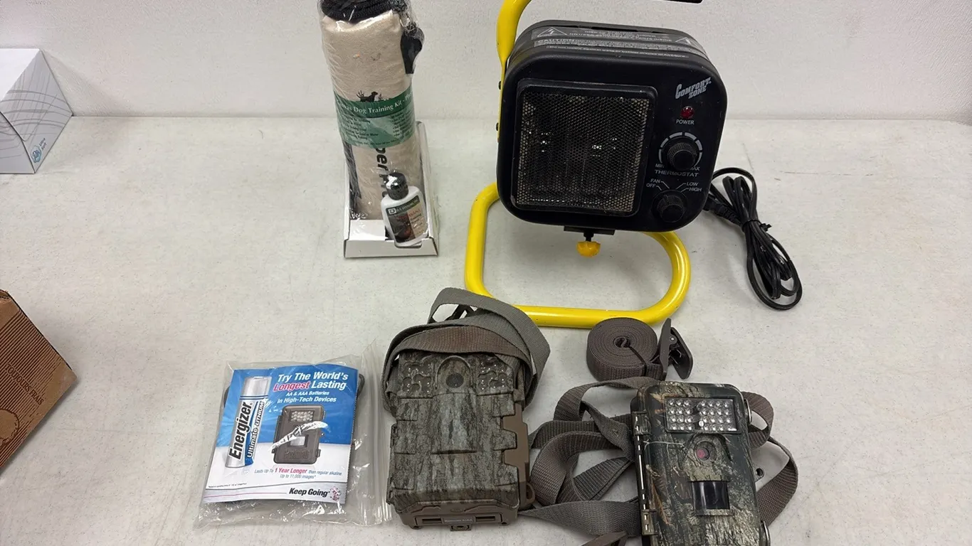 2- Game Cameras, Dog Training Kit & Heater