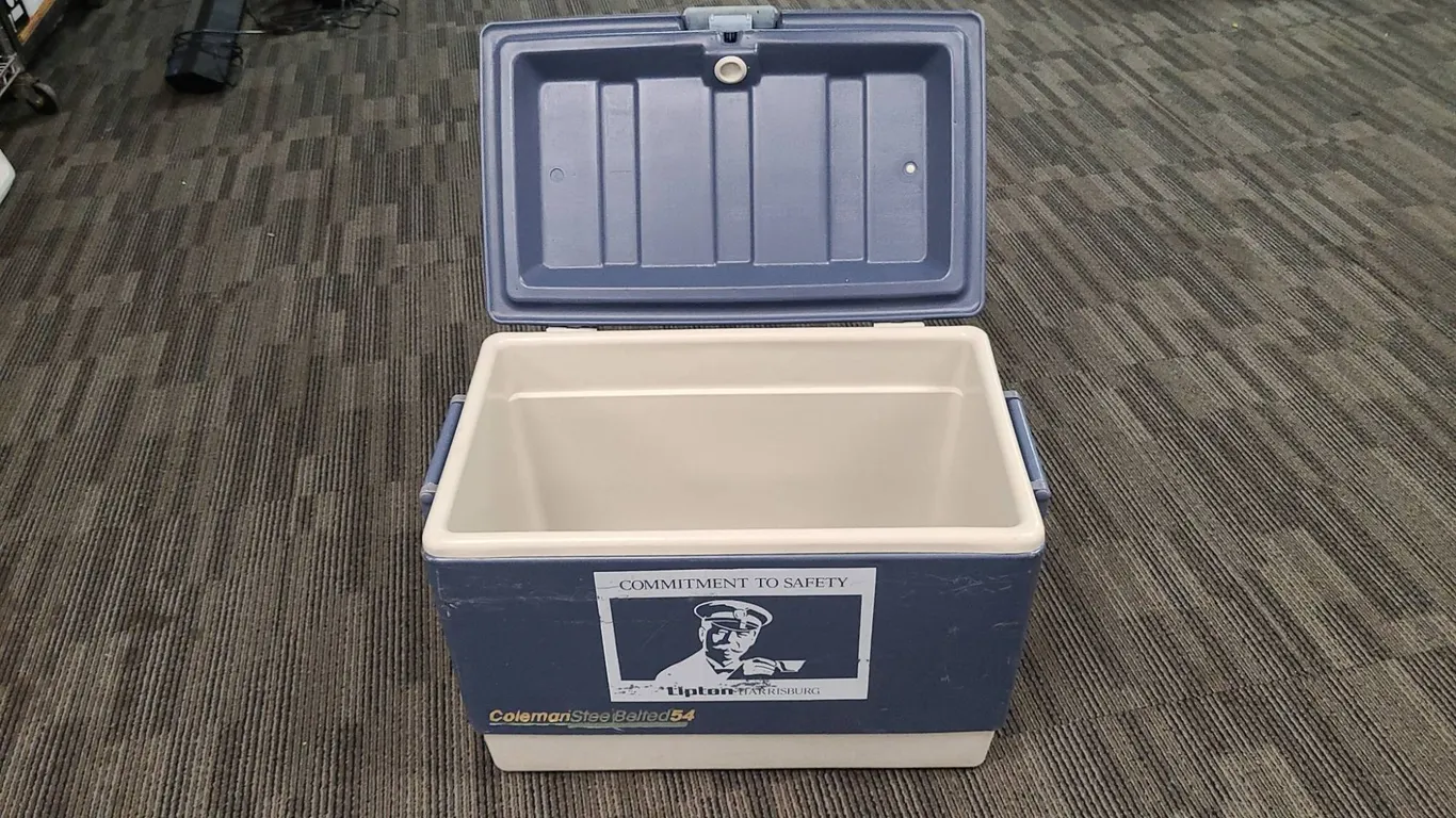 Coleman Steel Belted 54 Cooler With Safety Decal