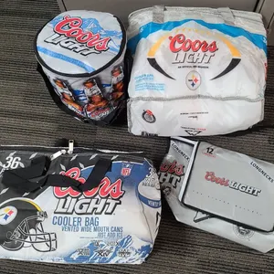 Coors Light and Pittsburgh Steelers Cooler Bag Lot (5 pcs)