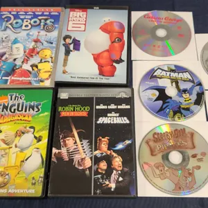 Animated DVD Lot: Robots, Big Hero 6, Penguins, More