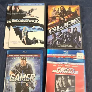 Action Movie DVD & Blu-ray Lot: Transporter 3, G.I. Joe, Gamer