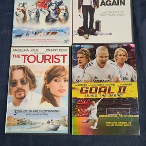 4 DVD Movies: Eight Below, 17 Again, The Tourist, Goal II