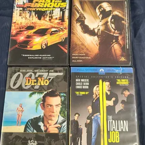 4 DVD/Blu-ray: Robocop, Dr. No, Italian Job, Tokyo Drift