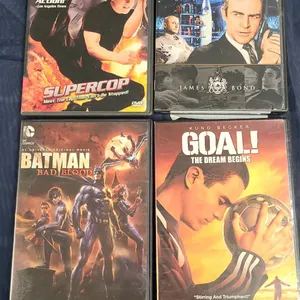 4 DVD Movies: Supercop, Bond, Batman, Goal!