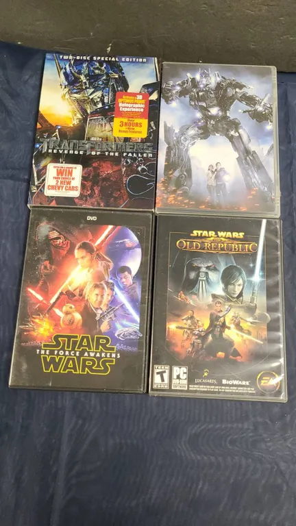 Transformers DVDs, Star Wars DVD & Old Republic PC Game Lot