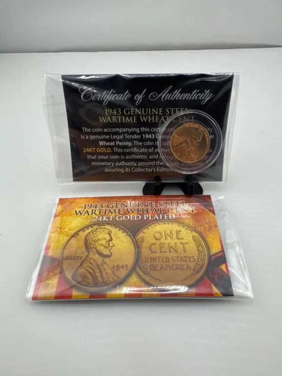 24K Gold-Plated 1943 Steel Pennies