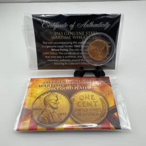 24K Gold-Plated 1943 Steel Pennies