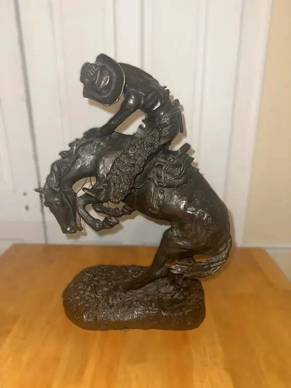 Huge Remington bronze sculpture! Cowboy with rattlesnake
