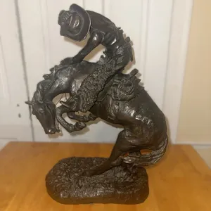 Huge Remington bronze sculpture! Cowboy with rattlesnake