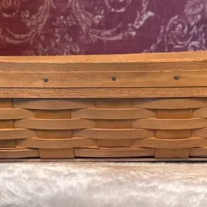 Longaberger Rectangular Woven Basket with Stamped Bottom