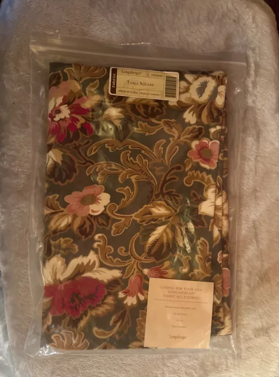 Longaberger Majolica Garden Table Square Fabric, Made in China