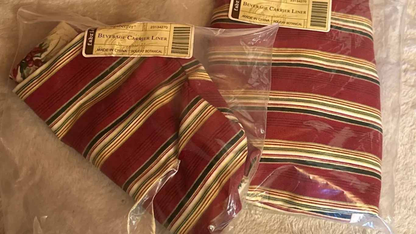 2 Longaberger Christmas Beverage Carriers