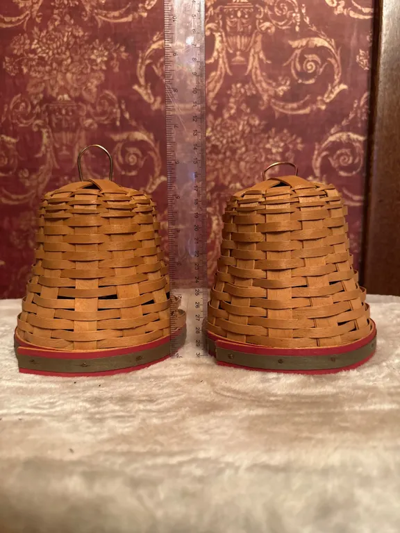 Longaberger Handwoven Miniature Bell-Shaped Baskets