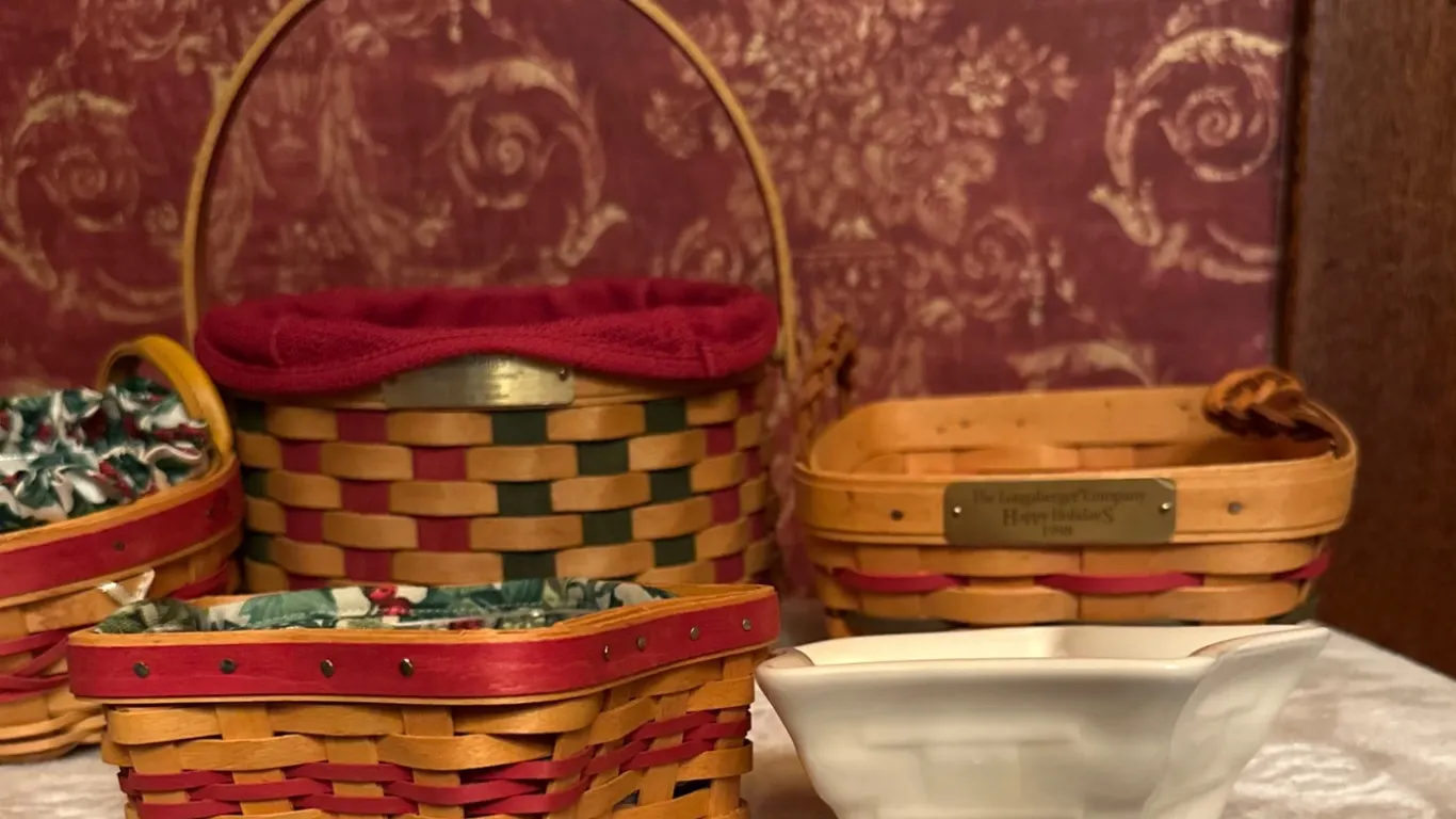 Longaberger Christmas Baskets and Accessories, 2001 and 2003