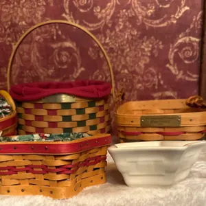 Longaberger Christmas Baskets and Accessories, 2001 and 2003