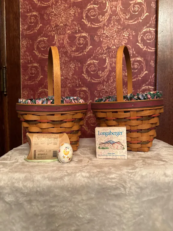 Longaberger Easter Baskets with Liners and Accessories