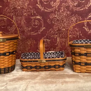 Longaberger Collector's Club Miniature Baskets, Set of 3, With Boxes