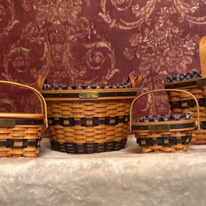 Longaberger Collector's Club Miniature Basket Set with Original Boxes