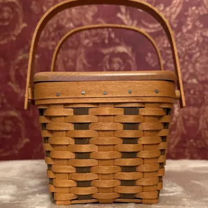 Longaberger Woven Basket with Wooden Handles