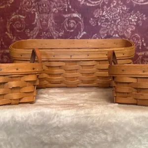 Longaberger Basket Set with Inserts, 1994, Set of 3