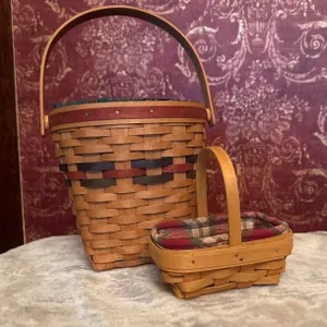 2 Longaberger Handwoven Baskets, 1987