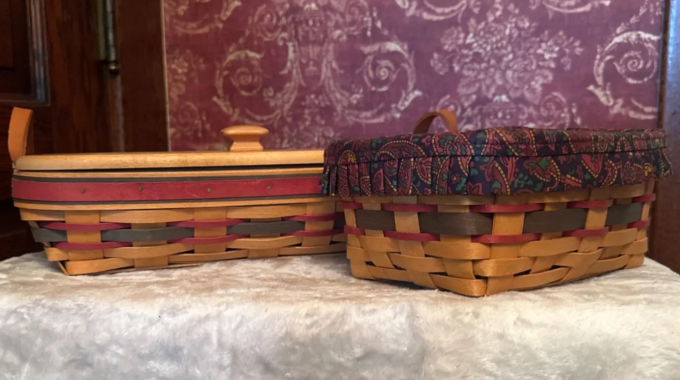 1997 Longaberger Father's Day Personal Organizer Basket Pair