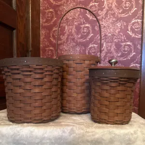 Longaberger Woven Baskets, Including Lids and Handle