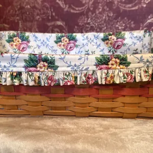 Longaberger 2000 Mother's Day Vanity Basket with Liner and Plastic Insert