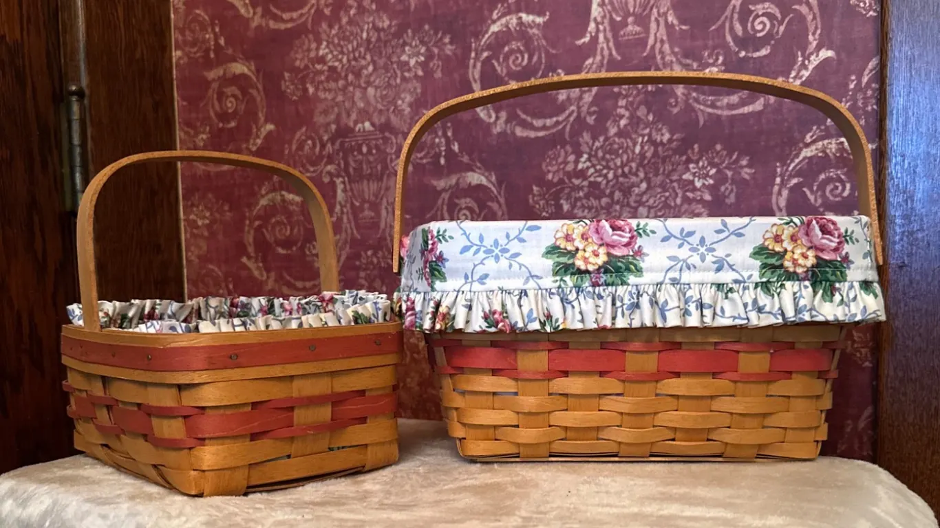 Longaberger Baskets With Liners and Plastic Inserts