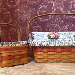 Longaberger Baskets With Liners and Plastic Inserts