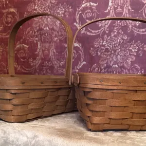 2 Longaberger Wooden Handled Baskets