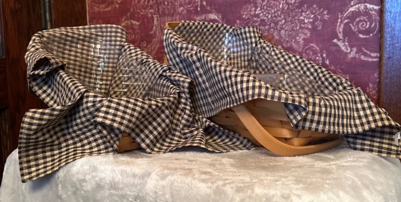 Longaberger Baskets with Liners and Plastic Inserts