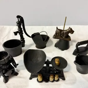 Cast Iron Miniatures: Balance Scale, Hand Pump & More