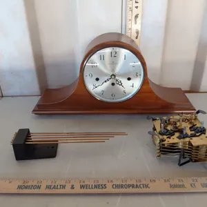 Vintage Hamilton Mantel Clock Made In Germany 17.5"X4.5"X8" (Clock Parts Have Been Replace & Origina