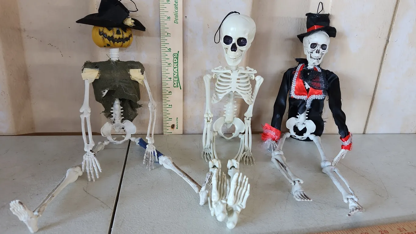 3 Skeletons, 17" Tall