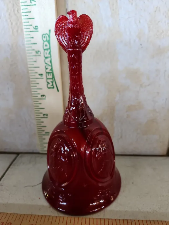 Vintage Fenton Red Slag Glass Bicentennial Bell