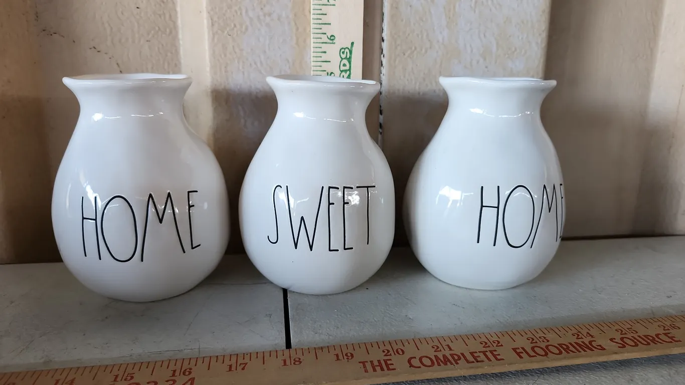 Rae Dunn Artisan Collection Ceramic Vases " Home Sweet Home"