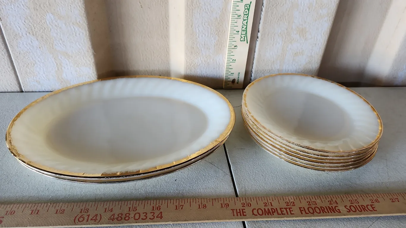 Vintage Fire King Swirl Platters & Bread Plates