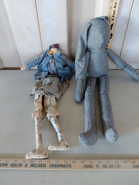 Hand Made Machine Sewn Bunny Rabbit 24" & Chicken