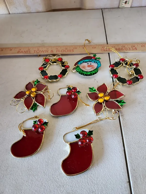 8 Suncatcher Christmas Ornaments