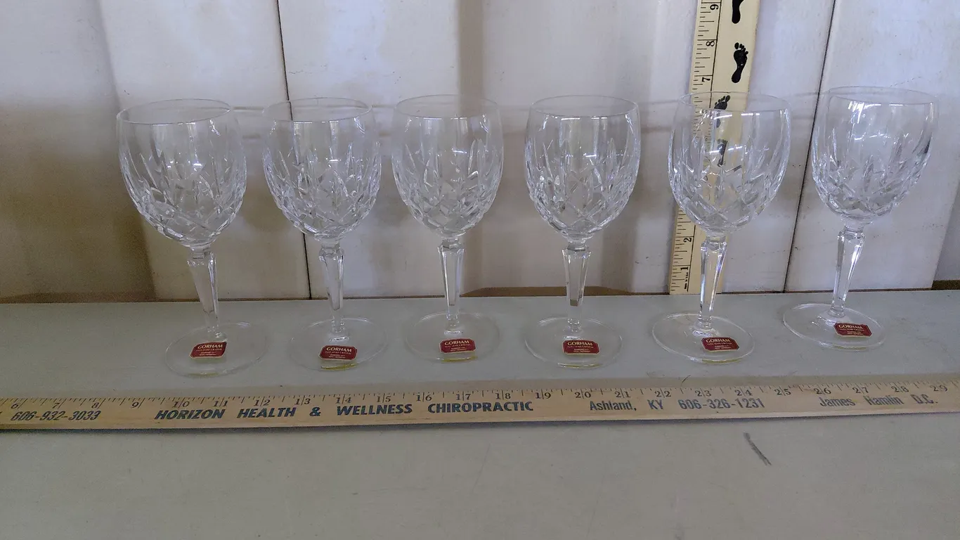 Vintage Gorham Full Lead Crystal Diamond Cut West Germany Glasses