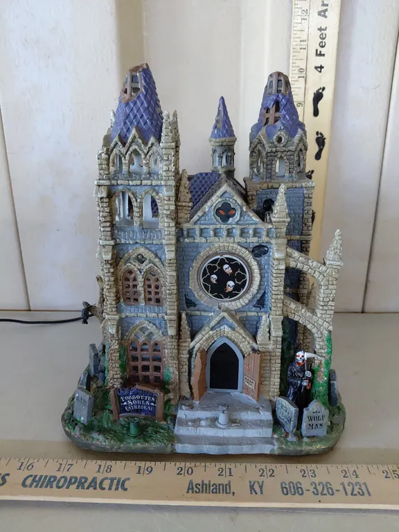 Lemax Ceramic Forgotten Soul Cathedral Village House, No Power Cord
