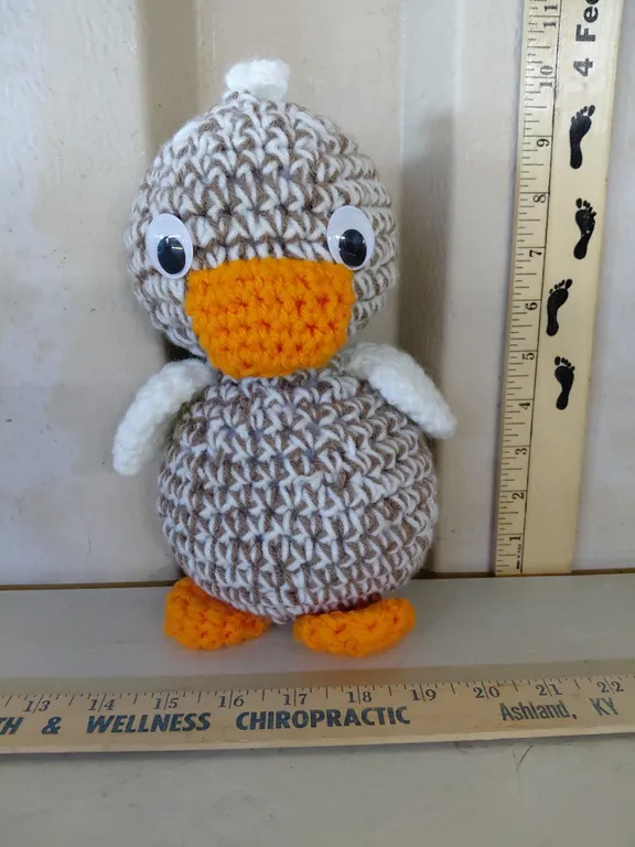 Handmade Crocheted Duck 9" Tall
