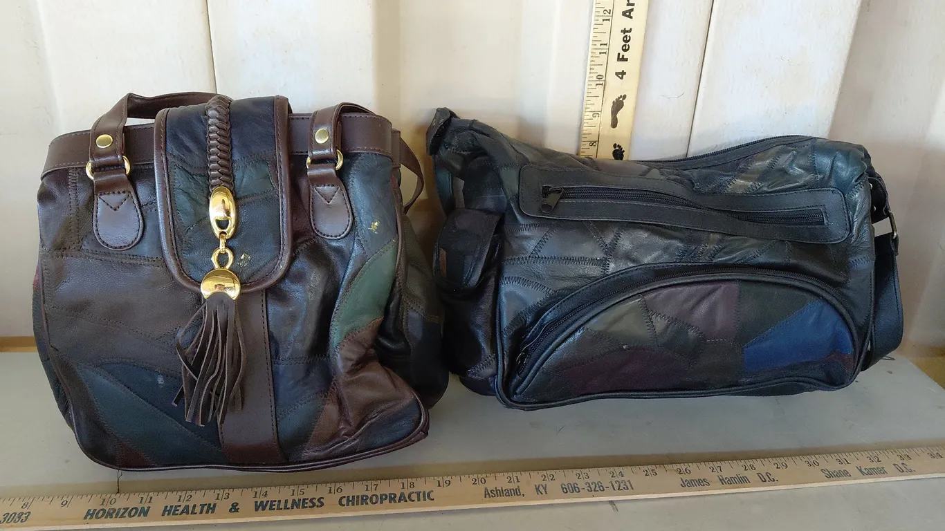 2 Vintage Patchwork Leather Purse