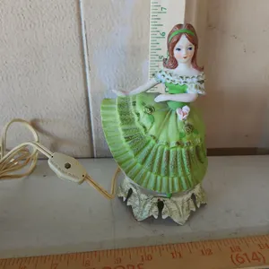 Vintage Porcelain Woman Lamp 7" Tall
