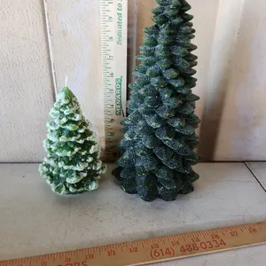 2 Large Tree Candles 6.5" & 11.5" Tall