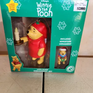 Vintage Winnie The Pooh 2 Pc Ornament Set