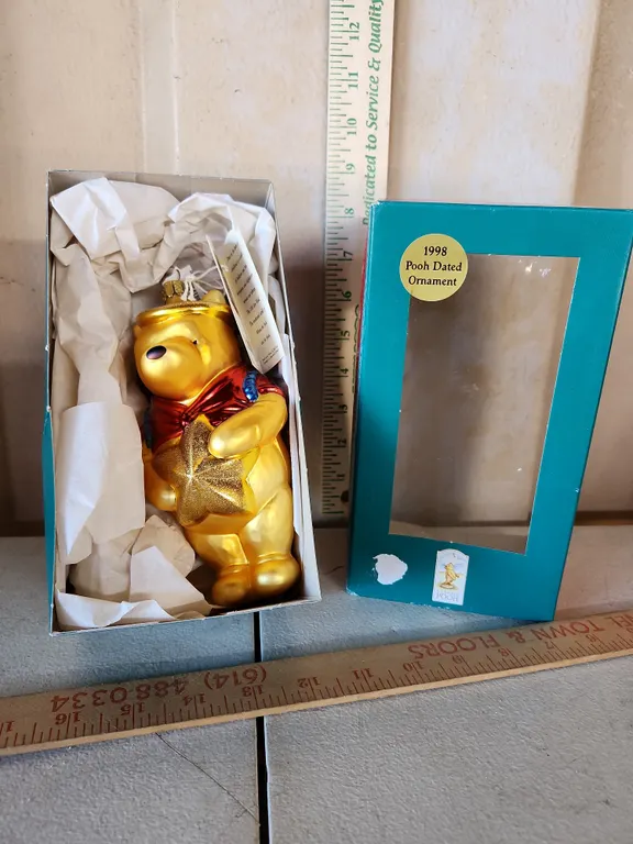 1998 Classic Winnie The Pooh Hand Blown Glass Ornament, Made In Germany