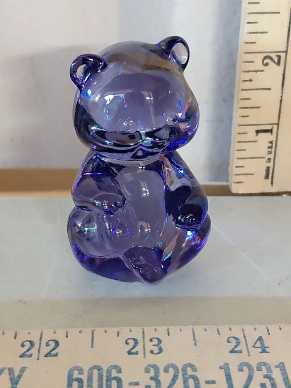 Vintage Fenton Purple Glass Bear