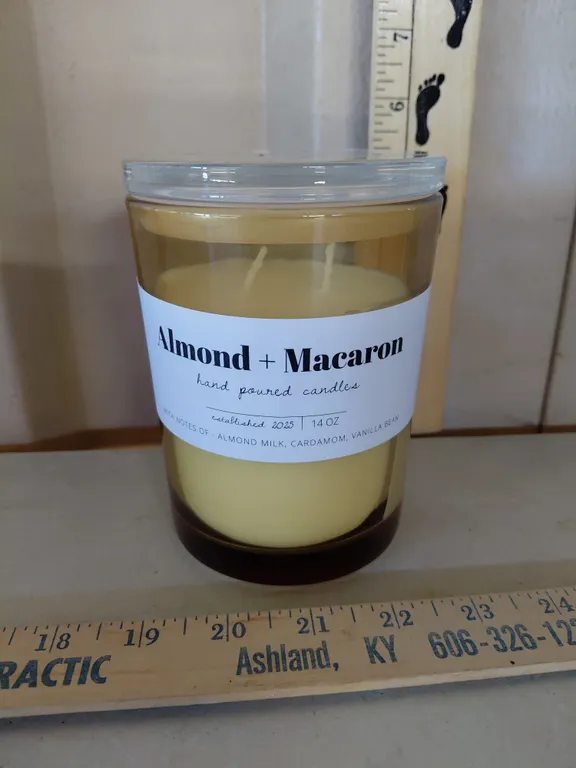 World Marked Almond+Macaron Hand Poured Candle 14 oz